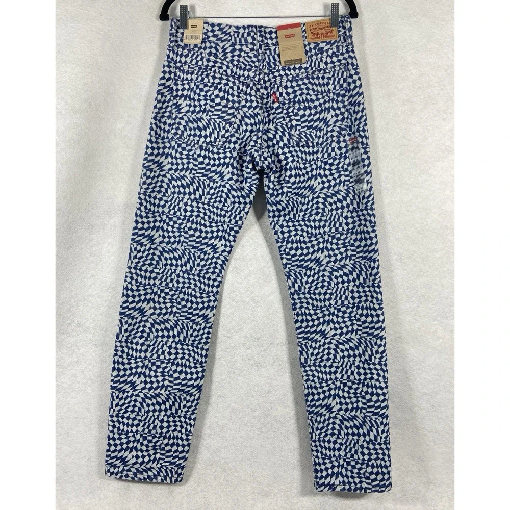Levi's Jeans Women's 27x30 Blue Mid Rise Straight Denim Geometric New - Picture 4 of 13